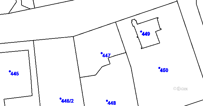 Parcela st. 447 v KÚ Dýšina, Katastrální mapa