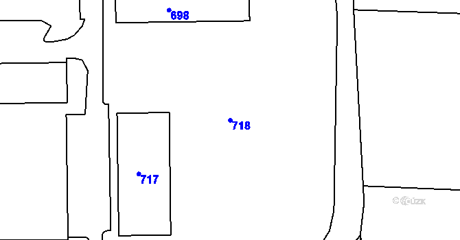 Parcela st. 718 v KÚ Dýšina, Katastrální mapa