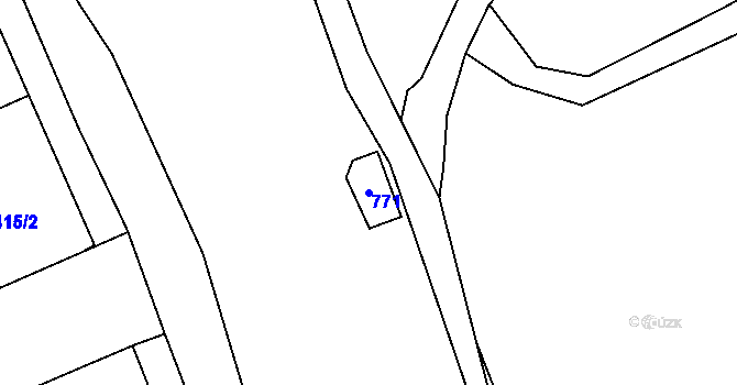 Parcela st. 771 v KÚ Dýšina, Katastrální mapa
