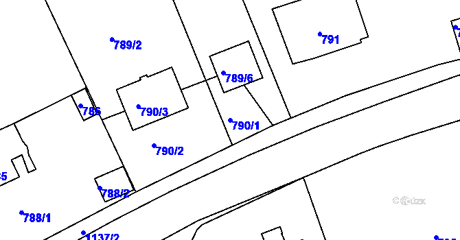 Parcela st. 790/1 v KÚ Dýšina, Katastrální mapa
