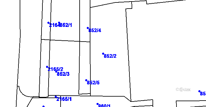 Parcela st. 852/2 v KÚ Dýšina, Katastrální mapa