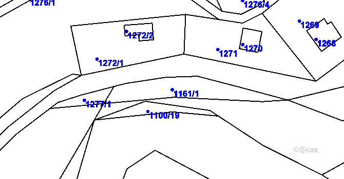 Parcela st. 1161/1 v KÚ Dýšina, Katastrální mapa