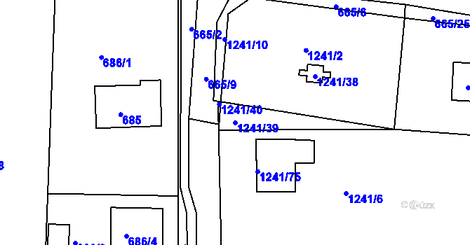 Parcela st. 1241/39 v KÚ Dýšina, Katastrální mapa