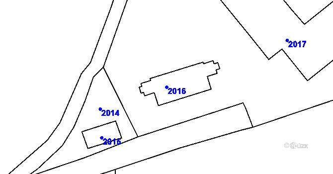 Parcela st. 2016 v KÚ Dýšina, Katastrální mapa