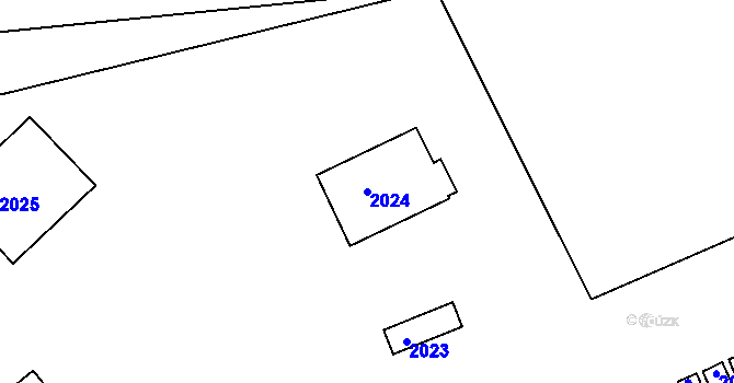 Parcela st. 2024 v KÚ Dýšina, Katastrální mapa