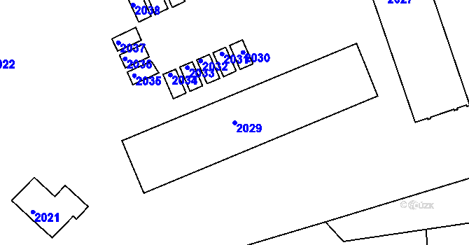 Parcela st. 2029 v KÚ Dýšina, Katastrální mapa