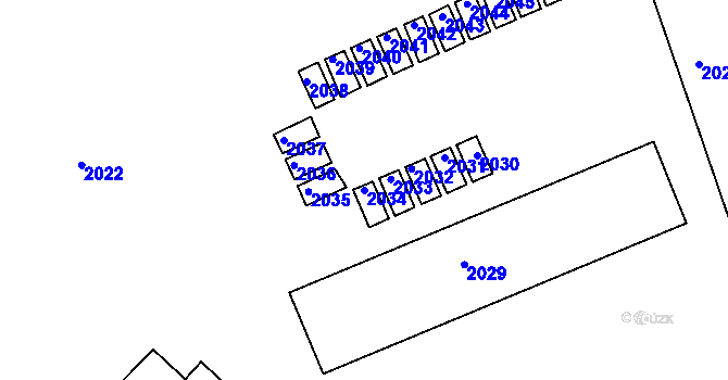 Parcela st. 2034 v KÚ Dýšina, Katastrální mapa