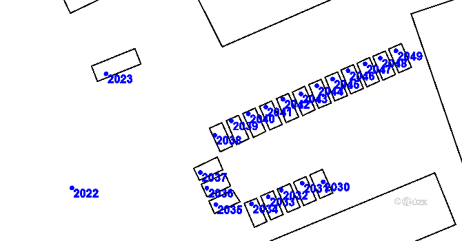 Parcela st. 2039 v KÚ Dýšina, Katastrální mapa