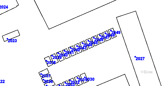 Parcela st. 2044 v KÚ Dýšina, Katastrální mapa