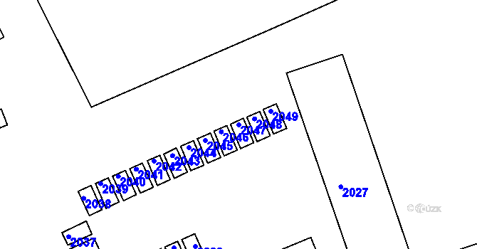 Parcela st. 2047 v KÚ Dýšina, Katastrální mapa