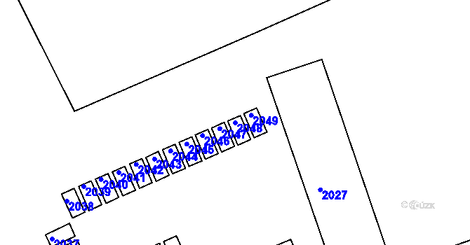 Parcela st. 2048 v KÚ Dýšina, Katastrální mapa