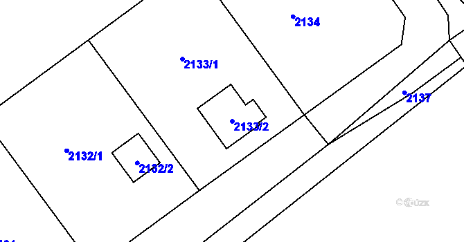 Parcela st. 2133/2 v KÚ Dýšina, Katastrální mapa