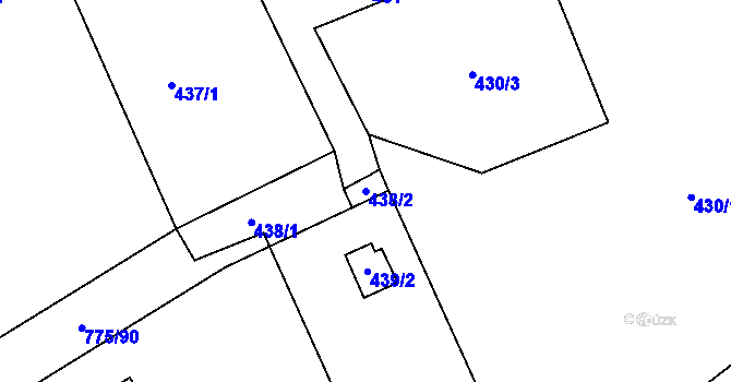 Parcela st. 438/2 v KÚ Dýšina, Katastrální mapa