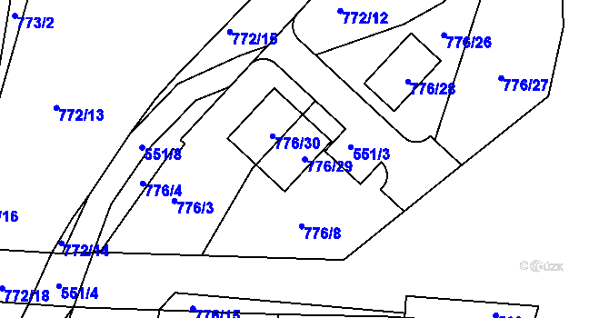 Parcela st. 776/29 v KÚ Dýšina, Katastrální mapa