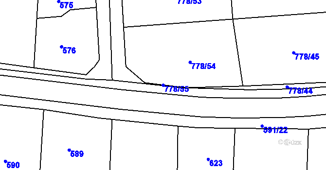 Parcela st. 778/55 v KÚ Dýšina, Katastrální mapa