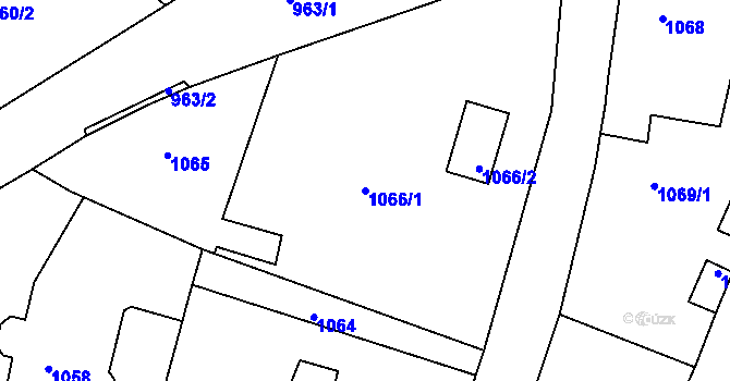 Parcela st. 1066/1 v KÚ Dýšina, Katastrální mapa