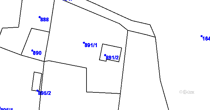 Parcela st. 891/2 v KÚ Dýšina, Katastrální mapa