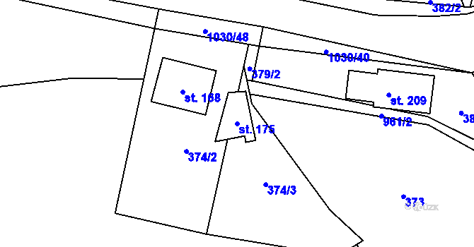 Parcela st. 175 v KÚ Dzbel, Katastrální mapa