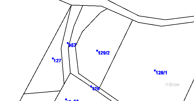 Parcela st. 129/2 v KÚ Dzbel, Katastrální mapa