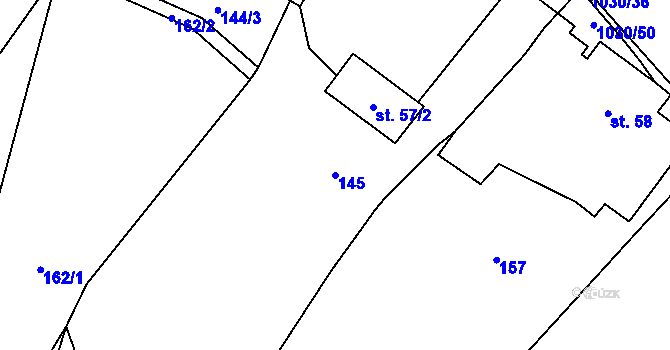 Parcela st. 145 v KÚ Dzbel, Katastrální mapa