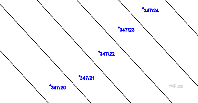 Parcela st. 347/22 v KÚ Dzbel, Katastrální mapa