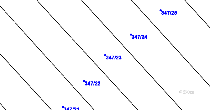 Parcela st. 347/23 v KÚ Dzbel, Katastrální mapa