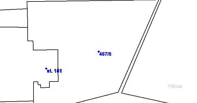 Parcela st. 457/5 v KÚ Dzbel, Katastrální mapa