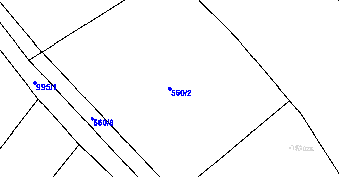 Parcela st. 560/2 v KÚ Dzbel, Katastrální mapa