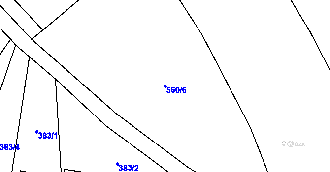 Parcela st. 560/6 v KÚ Dzbel, Katastrální mapa