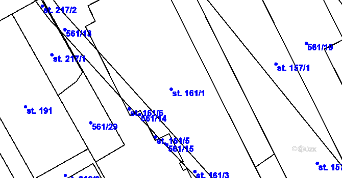 Parcela st. 161/1 v KÚ Dzbel, Katastrální mapa