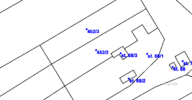 Parcela st. 452/2 v KÚ Džbánice, Katastrální mapa
