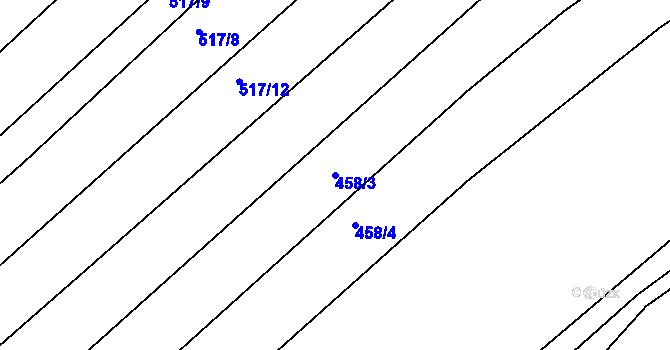 Parcela st. 458/3 v KÚ Džbánice, Katastrální mapa