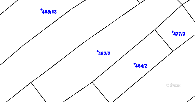 Parcela st. 482/2 v KÚ Džbánice, Katastrální mapa
