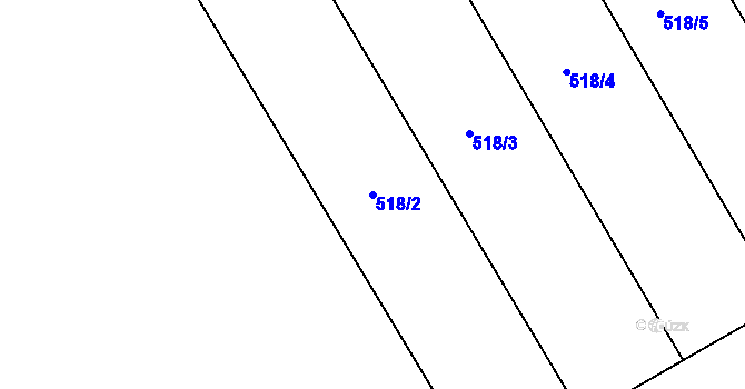 Parcela st. 518/2 v KÚ Džbánice, Katastrální mapa