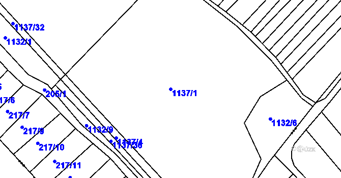 Parcela st. 1137/1 v KÚ Džbánice, Katastrální mapa