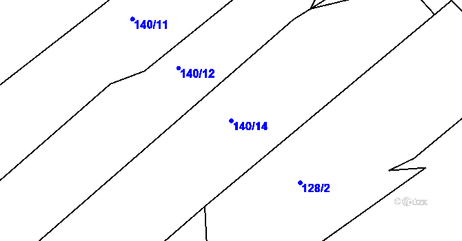 Parcela st. 140/14 v KÚ Džbánice, Katastrální mapa