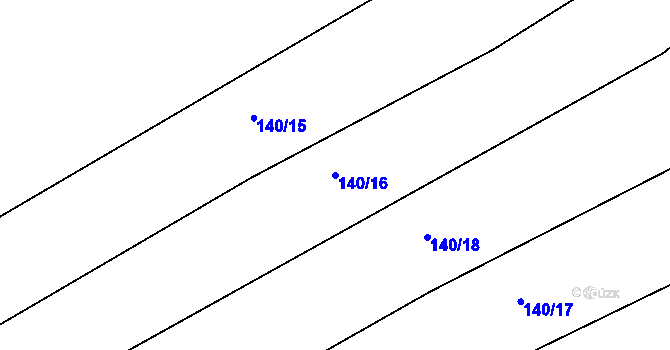Parcela st. 140/16 v KÚ Džbánice, Katastrální mapa