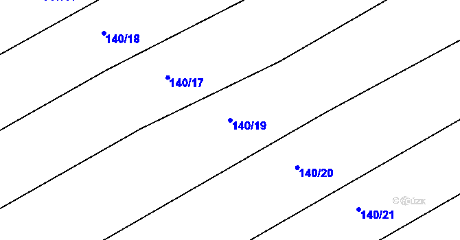 Parcela st. 140/19 v KÚ Džbánice, Katastrální mapa