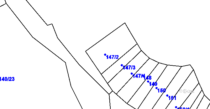 Parcela st. 147/2 v KÚ Džbánice, Katastrální mapa