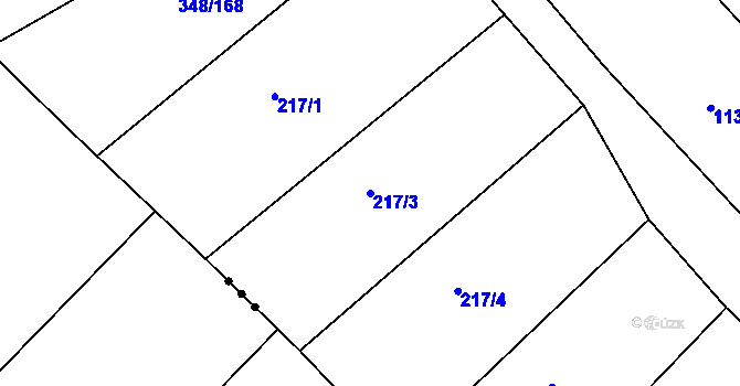 Parcela st. 217/3 v KÚ Džbánice, Katastrální mapa