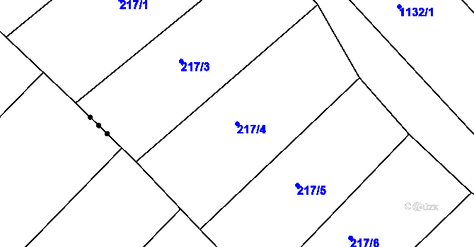 Parcela st. 217/4 v KÚ Džbánice, Katastrální mapa