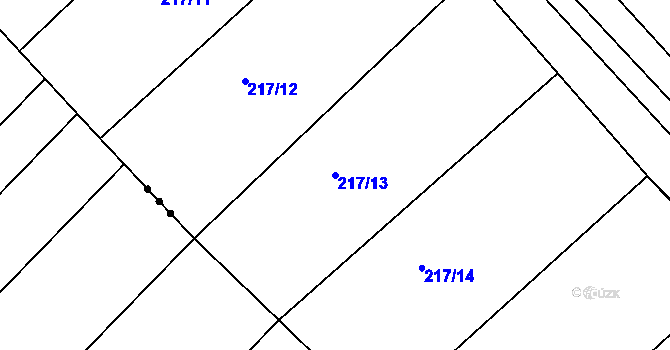Parcela st. 217/13 v KÚ Džbánice, Katastrální mapa