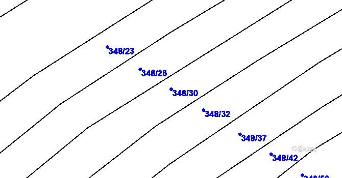 Parcela st. 348/30 v KÚ Džbánice, Katastrální mapa
