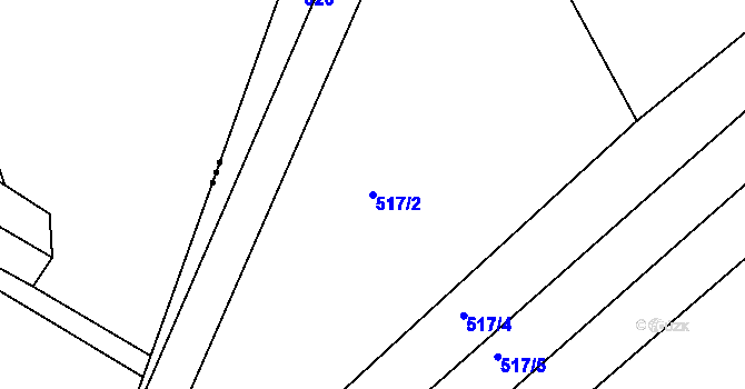 Parcela st. 517/2 v KÚ Džbánice, Katastrální mapa
