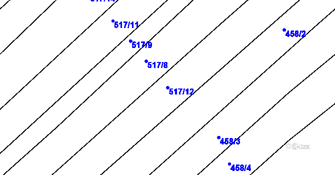 Parcela st. 517/12 v KÚ Džbánice, Katastrální mapa