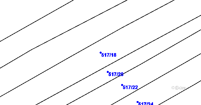 Parcela st. 517/18 v KÚ Džbánice, Katastrální mapa