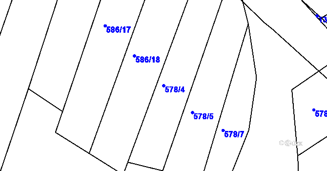 Parcela st. 578/4 v KÚ Džbánice, Katastrální mapa