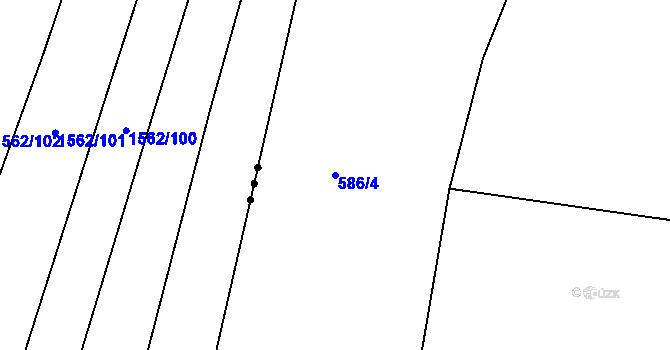 Parcela st. 586/4 v KÚ Džbánice, Katastrální mapa