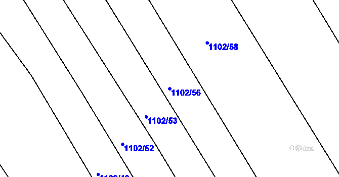 Parcela st. 1102/56 v KÚ Džbánice, Katastrální mapa