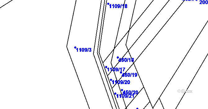 Parcela st. 1109/16 v KÚ Džbánice, Katastrální mapa